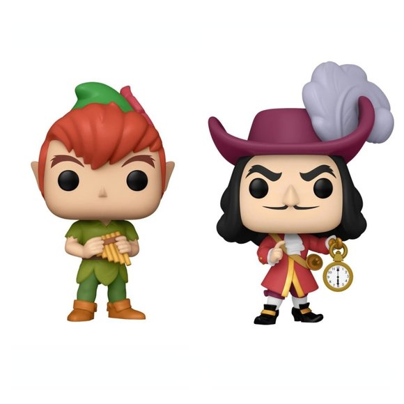Funko Pop! 2 Pack Disney Peter Pan: Peter Pan & Captain Hook #1344, #1348 - Picture 1 of 3